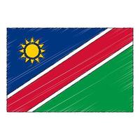 hand dragen skiss flagga av Namibia. klotter stil ikon vektor