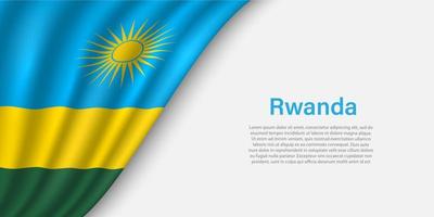 Welle Flagge von Ruanda auf Weiß Hintergrund. vektor