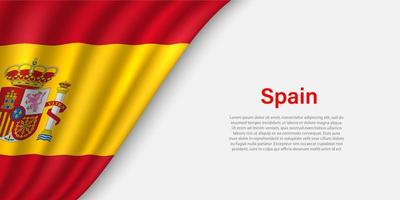 Welle Flagge von Spanien auf Weiß Hintergrund. vektor