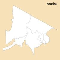 hoch Qualität Karte von arusha ist ein Region von Tansania vektor