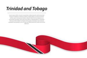 vinka band eller baner med flagga av trinidad och tobago vektor