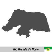 hög kvalitet Karta med flagga stat av Brasilien vektor