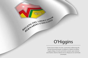 Welle Flagge von ohhiggins ist ein Region von Chile vektor