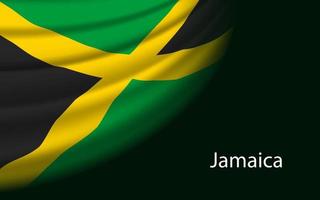 Vinka flagga av jamaica på mörk bakgrund. vektor