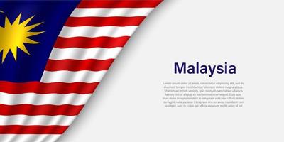 Welle Flagge von Malaysia auf Weiß Hintergrund. vektor