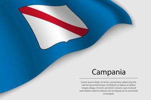 Vinka flagga av campania är en område av Italien vektor