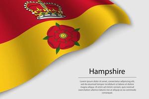 Welle Flagge von Hampshire ist ein Bezirk von England. Banner oder Band vektor