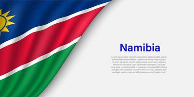 Vinka flagga av namibia på vit bakgrund. vektor