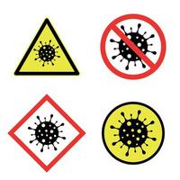 einstellen von Coronavirus Beachtung Zeichen, Quarantäne Symbol vektor