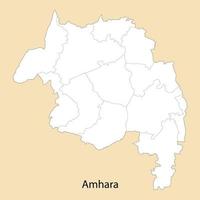 hög kvalitet Karta av amhara är en område av etiopien vektor