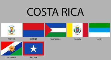 alle Flaggen von Provinzen von Costa Rica vektor