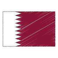 hand dragen skiss flagga av qatar. klotter stil ikon vektor
