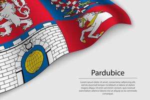 Welle Flagge von pardubice ist ein Zustand von Tschechisch Republik. vektor