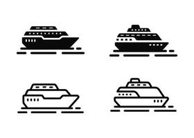 Yacht uppsättning ikon isolerat på vit bakgrund vektor