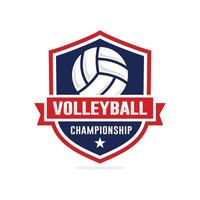 Volleyball Meisterschaft Logo Design vektor