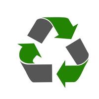 das Universal- Recycling Symbol. International Symbol benutzt auf Verpackung zu erinnern Menschen zu entsorgen von es im ein Behälter stattdessen von Vermüllung. Vektor Illustration.