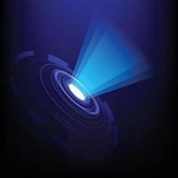 Blau Netzwerk Licht von Kreis abstrakt Technologie Hintergrund vektor