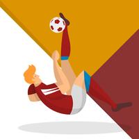 Moderner minimalistischer Russland-Fußball-Spieler schießen einen Ball mit geometrischer Hintergrund-Vektor-Illustration vektor