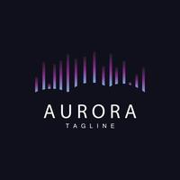 Aurora Logo, einfach Design tolle natürlich Landschaft von Polarlicht, Vektor Symbol Vorlage, Illustration