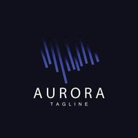 Aurora Logo, einfach Design tolle natürlich Landschaft von Polarlicht, Vektor Symbol Vorlage, Illustration