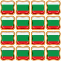 Muster Plätzchen mit Flagge Land Bulgarien im lecker Keks vektor