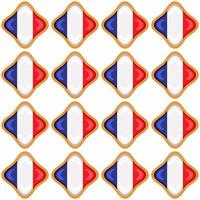 mönster kaka med flagga Land Frankrike i gott kex vektor
