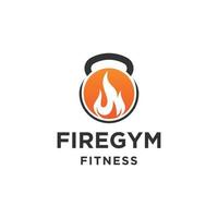 Fitness Feuer Logo Symbol Design Vorlage eben Vektor