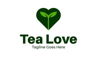 Tee Liebe Logo Design Vorlage mit Tee Symbol und Liebe. perfekt zum Geschäft, Unternehmen, Restaurant, Handy, Mobiltelefon, Anwendung, usw vektor
