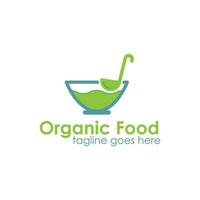organisch Essen Logo Design Vorlage mit Essen Symbol und Kräuter. perfekt zum Geschäft, Unternehmen, Handy, Mobiltelefon, Anwendung, Restaurant, usw vektor