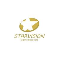 Sternenvision Logo Design Vorlage mit Star und Emblem. perfekt zum Geschäft, Unternehmen, Handy, Mobiltelefon, Anwendung, Restaurant, usw vektor