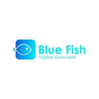 Blau Fisch Logo Design Vorlage mit ein Fisch Symbol. perfekt zum Geschäft, Unternehmen, Handy, Mobiltelefon, Anwendung, Restaurant, usw vektor