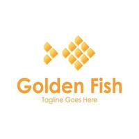 golden Fisch Logo Design Vorlage mit ein Fisch Symbol und golden. perfekt zum Geschäft, Unternehmen, Handy, Mobiltelefon, Anwendung, Restaurant, usw vektor
