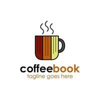 Kaffee Buch Logo Design Vorlage mit Kaffee Symbol Buch. perfekt zum Geschäft, Unternehmen, Restaurant, Handy, Mobiltelefon, Anwendung, usw vektor