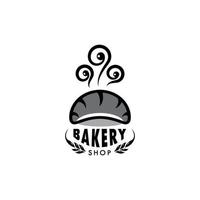 logotyp mall för bageri eller kaka affär, med illustration av värma bröd. vektor