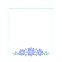 fyrkant lavendel- blommig ram. botanisk blomma gräns vektor illustration. enkel elegant romantisk stil för bröllop evenemang, tecken, logotyp, etiketter, social media inlägg, etc.