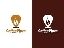 Kaffee Platz Logo Design Vorlage, Vektor Kaffee Logo zum Kaffee Geschäft und irgendein Geschäft verbunden zu Kaffee.