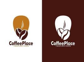 Kaffee Platz Logo Design Vorlage, Vektor Kaffee Logo zum Kaffee Geschäft und irgendein Geschäft verbunden zu Kaffee.