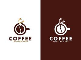 Liebe Kaffee Logo Design Vorlage, Vektor Kaffee Logo zum Kaffee Geschäft und irgendein Geschäft verbunden zu Kaffee.