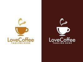 Liebe Kaffee Logo Design Vorlage, Vektor Kaffee Logo zum Kaffee Geschäft und irgendein Geschäft verbunden zu Kaffee.