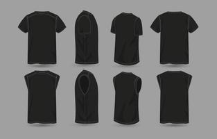 översikt svart t-shirt falsk upp vektor