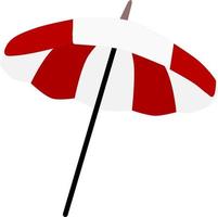 röd vit strand paraply isolerat på vit bakgrund. sommar Utrustning. vektor