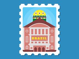 Schöne Brasilien-Briefmarke-Vektoren vektor