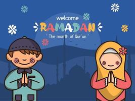 herzlich willkommen Ramadan Hintergrund Vektor Illustration