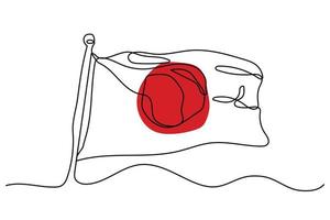 japanisch Flagge Single kontinuierlich Linie Illustration Design vektor