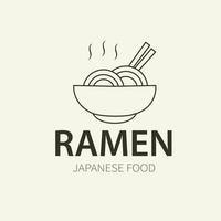 Ramen enkel logotyp design. med illustration av en skål av värma Ramen. Bra för företags- relaterad restauranger vektor