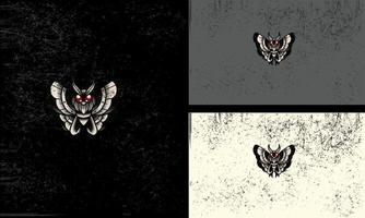 schwarz Schmetterling Vektor Illustration Maskottchen Design