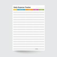 Täglich Aufwand Tracker, Kosten Planer, Finanz Planer, Finanz Tracker, Budget Tracker, Budget Planer, Kosten Protokoll, Kosten Molkerei, Kosten Planung, Aufwand Tabellenkalkulation, Kosten Blatt vektor