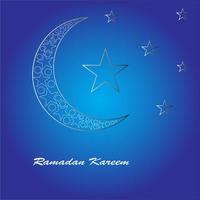 glücklich Ramadan Schöne Grüße auf ein Blau Hintergrund vektor