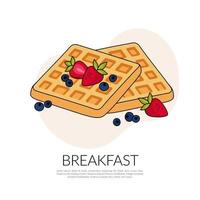 Belgier Waffeln Vektor Illustration.