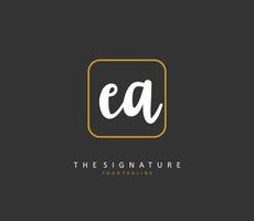 e ein ea Initiale Brief Handschrift und Unterschrift Logo. ein Konzept Handschrift Initiale Logo mit Vorlage Element. vektor